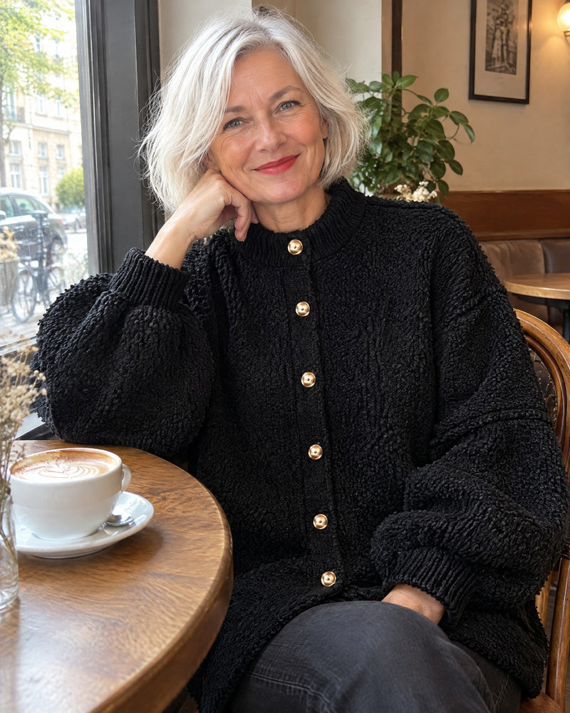 Oversize-Cardigan mit Stehkragen | Amalia – Stylingfoto 3