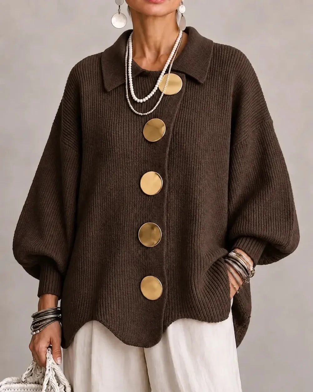 Oversized Kragen-Cardigan | Isadora