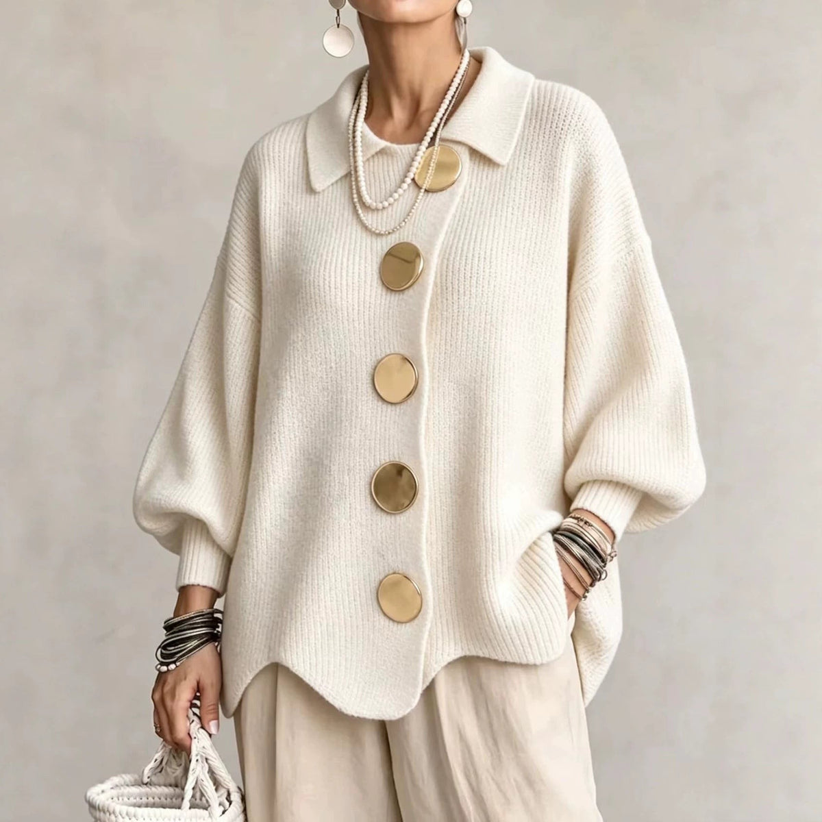 Oversized Kragen-Cardigan | Isadora
