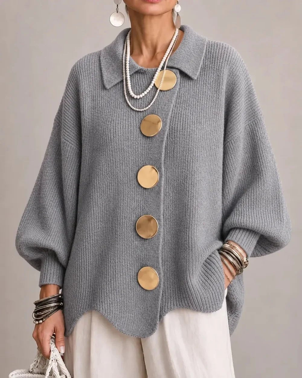 Oversized Kragen-Cardigan | Isadora