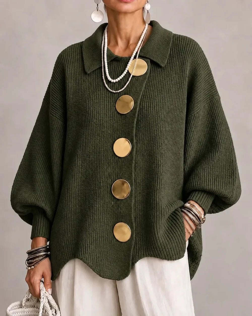 Oversized Kragen-Cardigan | Isadora