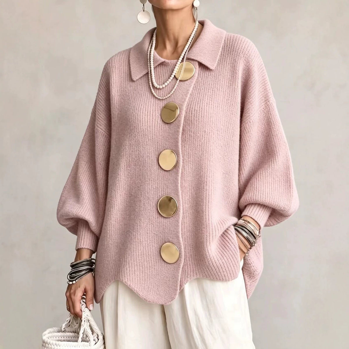 Oversized Kragen-Cardigan | Isadora