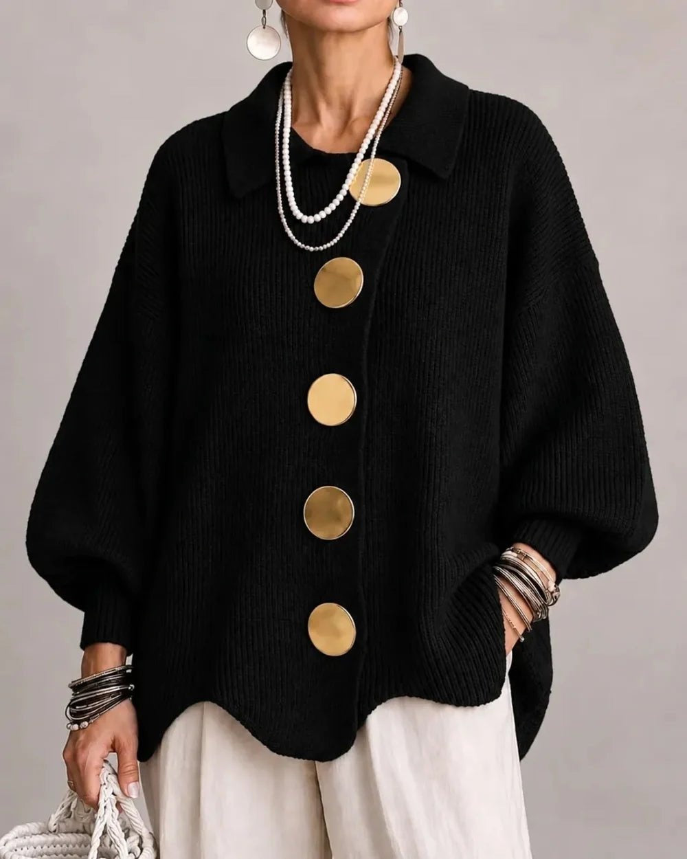 Oversized Kragen-Cardigan | Isadora