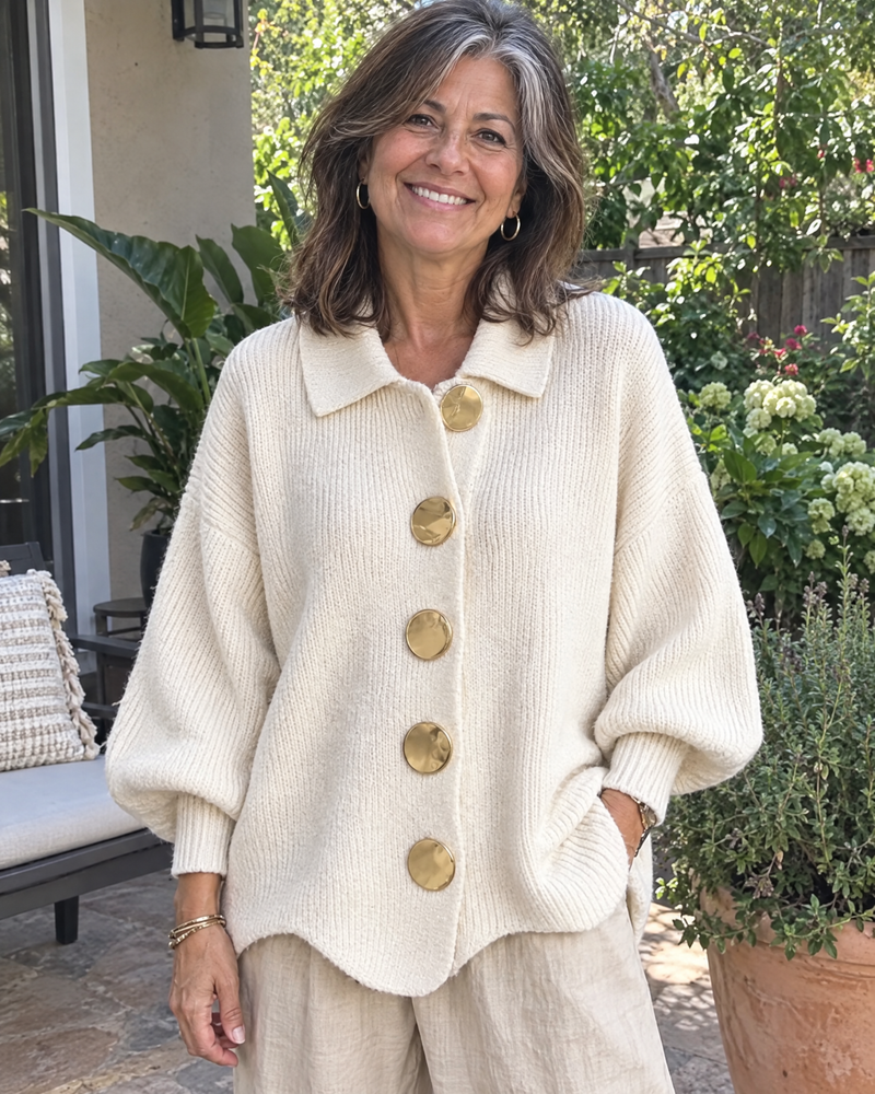 Oversized Kragen-Cardigan | Isadora – Kundinnenfoto 1