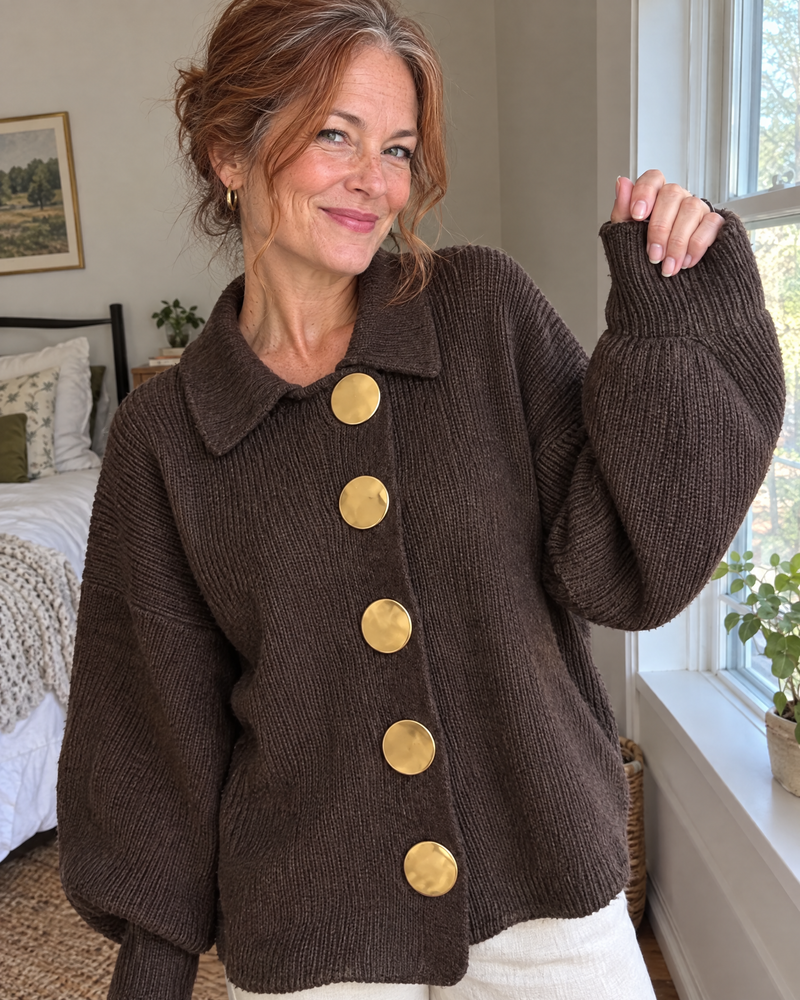 Oversized Kragen-Cardigan | Isadora – Kundinnenfoto 5