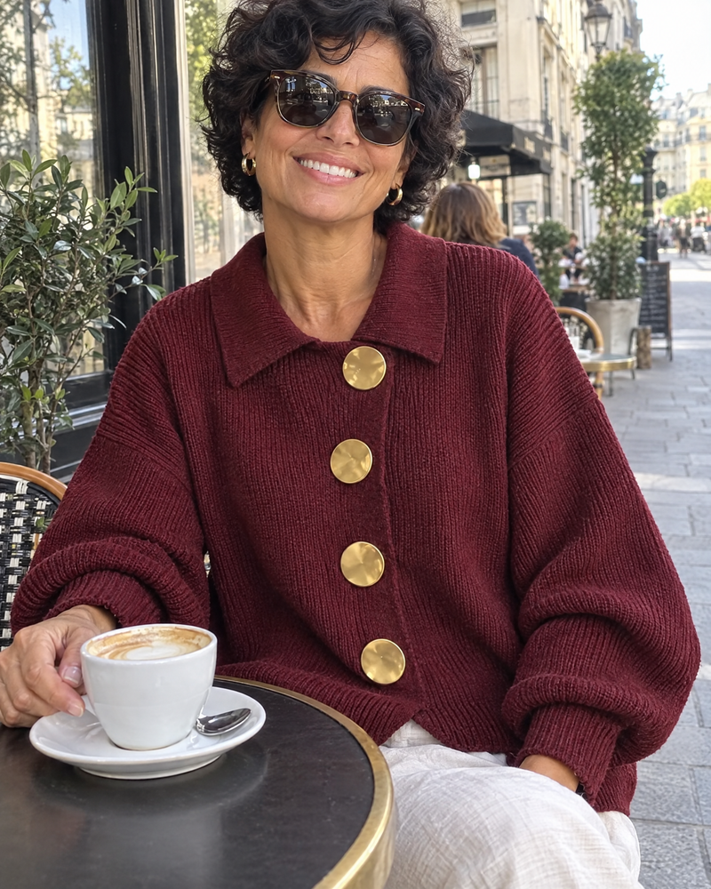 Oversized Kragen-Cardigan | Isadora – Kundinnenfoto 3