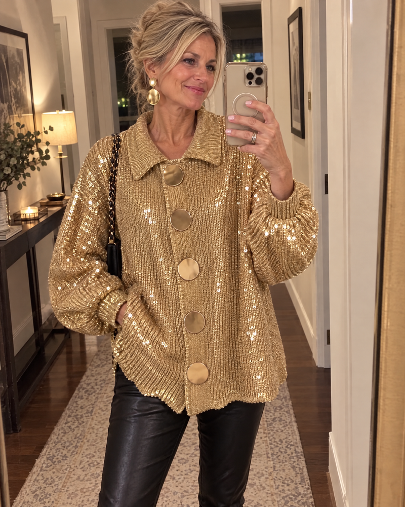 Oversized Kragen-Cardigan | Isadora – Kundinnenfoto 4