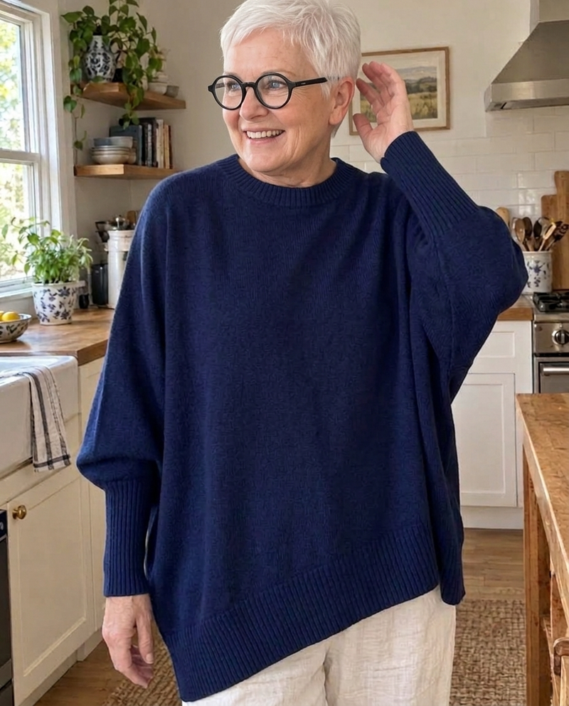 Oversize-Poncho-Pullover | FRIEDA – Kundinnenfoto 2