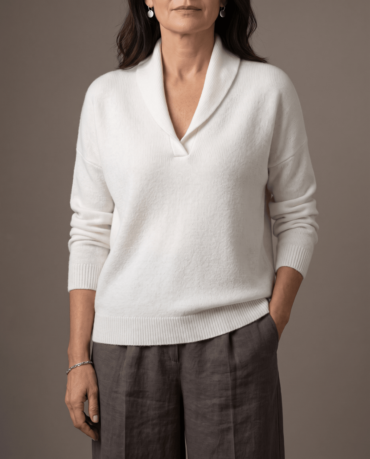 Bequemer Pullover mit V-Ausschnitt | GRETA