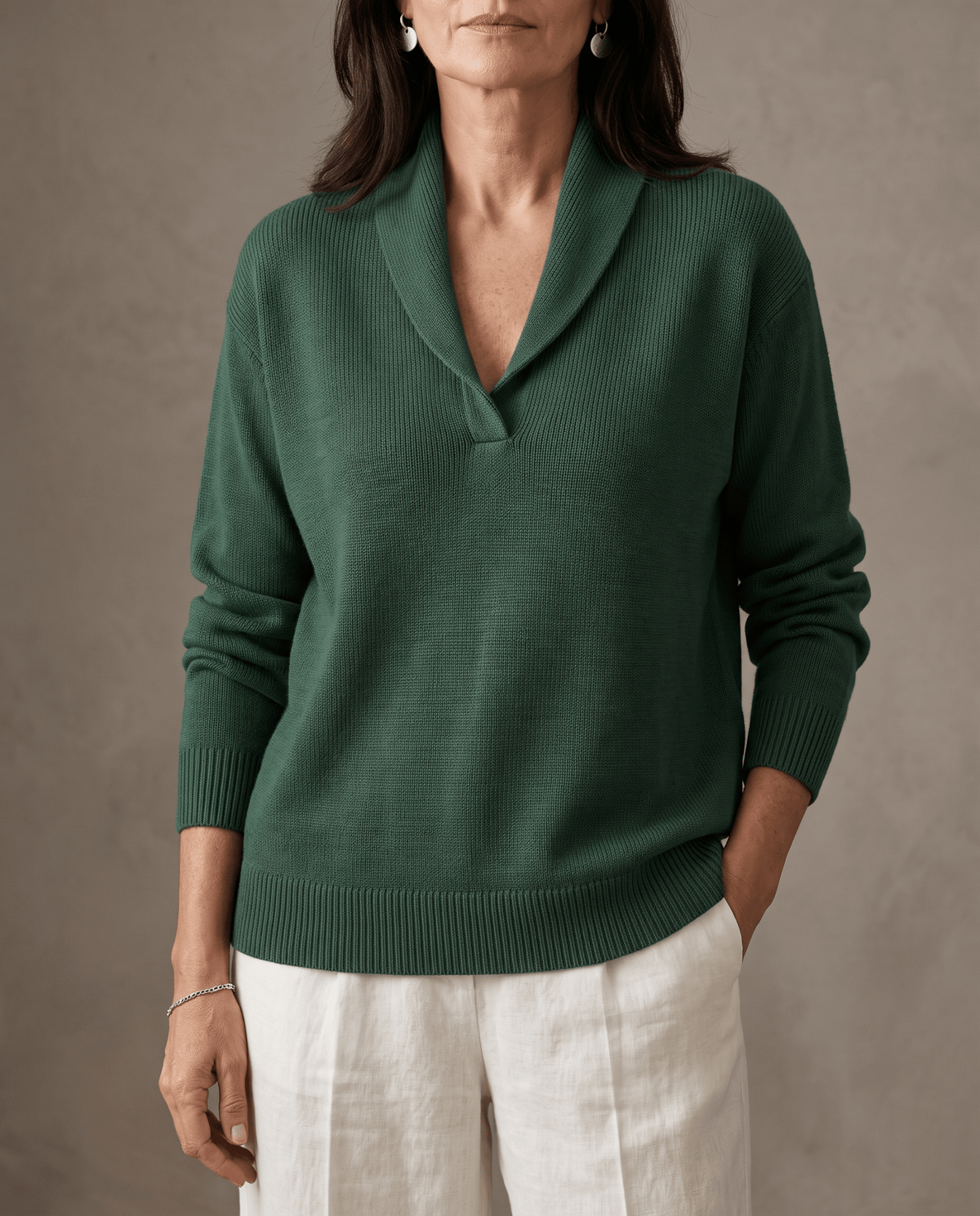 Bequemer Pullover mit V-Ausschnitt | GRETA