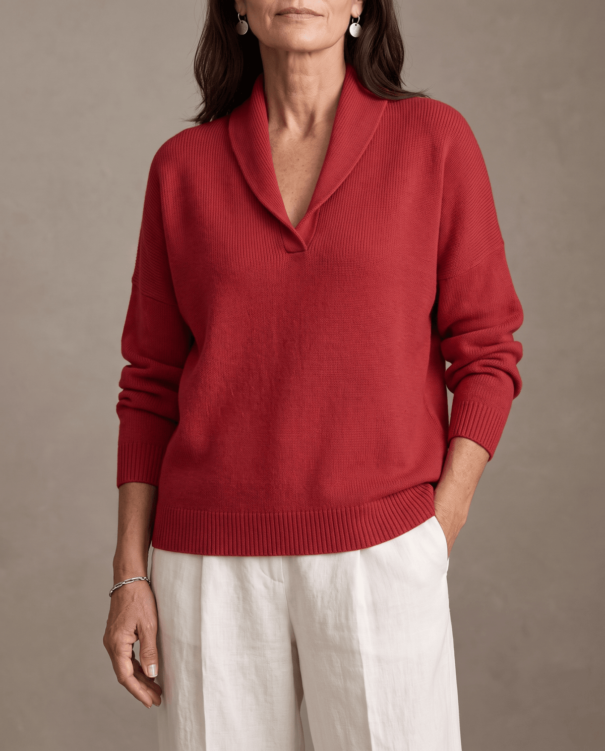 Bequemer Pullover mit V-Ausschnitt | GRETA