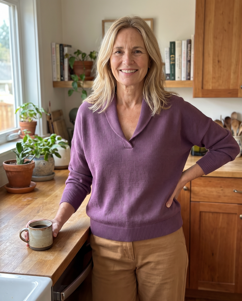 Bequemer Pullover mit V-Ausschnitt | GRETA – Kundinnenfoto 5