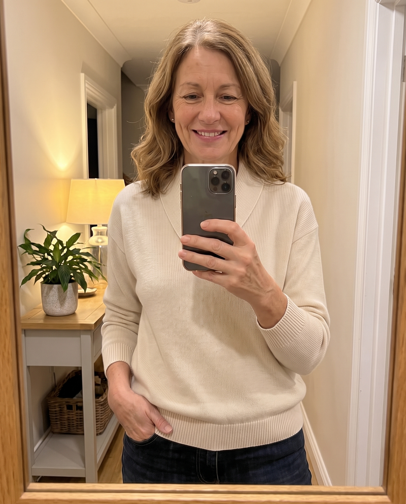 Bequemer Pullover mit V-Ausschnitt | GRETA – Kundinnenfoto 4