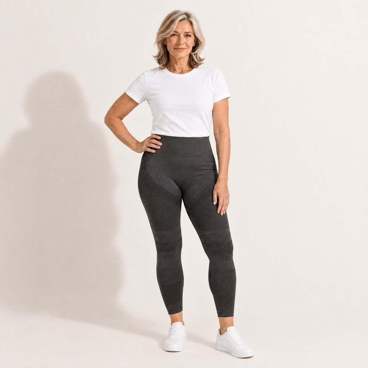 VIOLA Kompressionsleggings in Grau