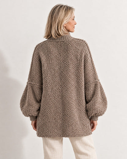 Amalia Cardigan in Taupe – Rückansicht