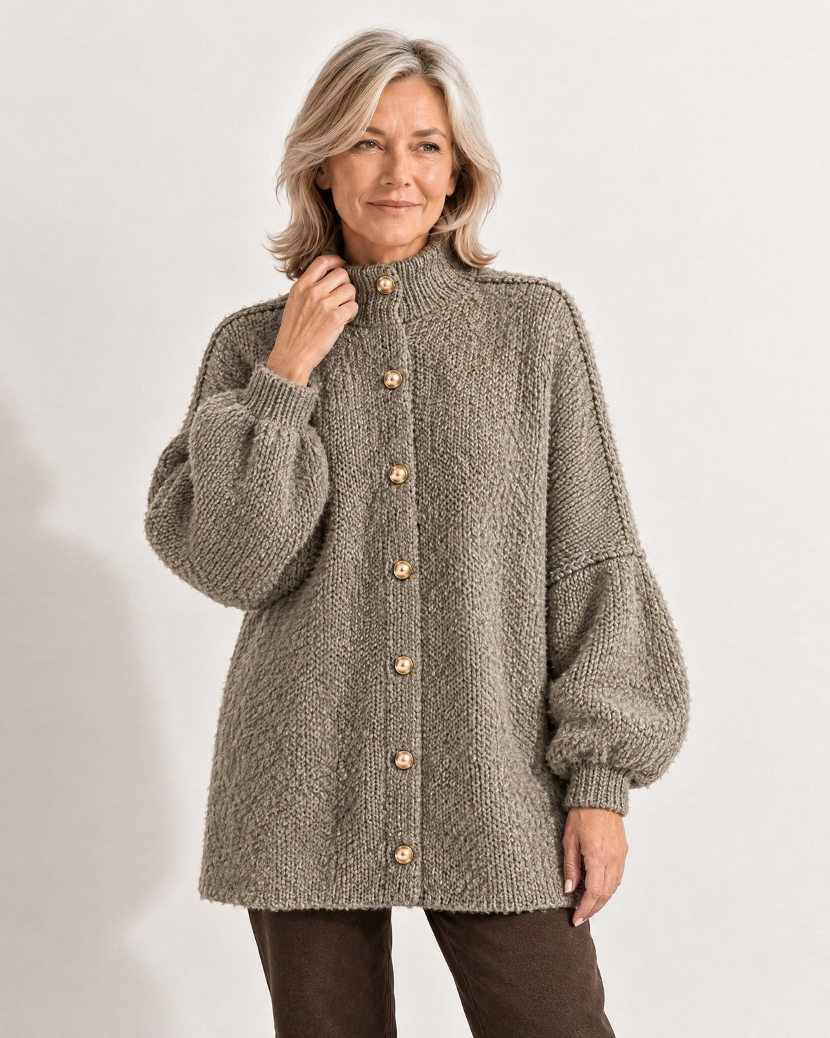 Amalia Cardigan in Khaki